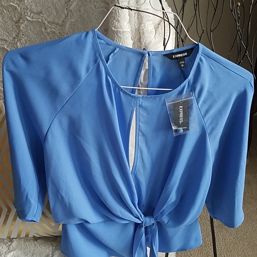 Light blue peplum blousy